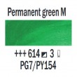 Farba olejna Rembrandt 15ml seria 3 - kolor 614 Permanent green M